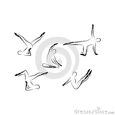 Abstract pilates poses Vector Illustration