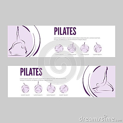 Pilates web banners vector template Vector Illustration