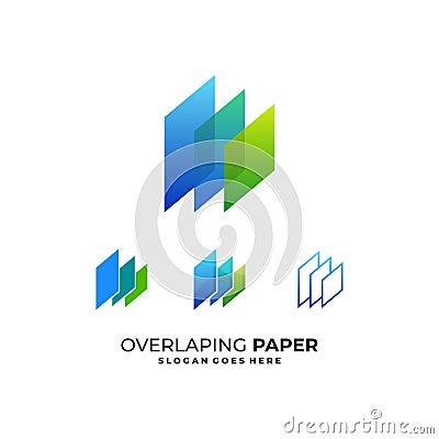 Abstract Pile Paper Overlap Illustration Vector Design Template Stock Photo