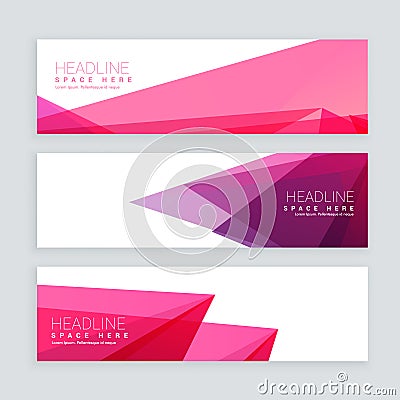 Abstract pink banners design Vector Illustration