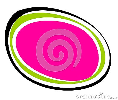 Abstract Pink Black Oval Logo Cartoon Illustration