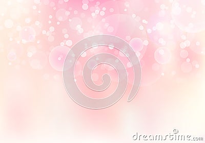 Abstract pink blurred soft focus bokeh background with copy space Vector Illustration