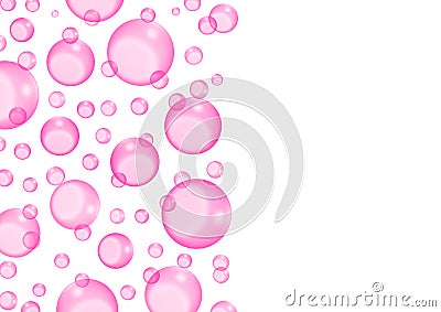 Abstract Pink Bubbles in White Background Stock Photo