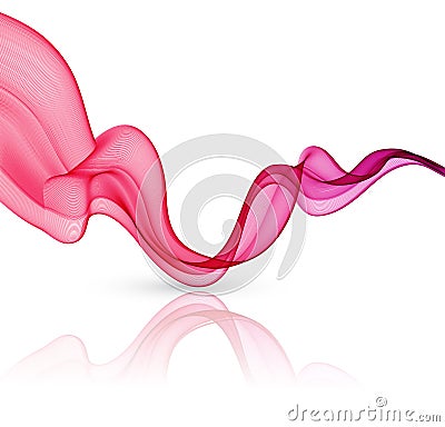 Abstract pink color wave design element. Vector Illustration