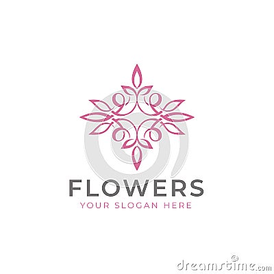 Abstract flower ornamet logo design Vector Illustration