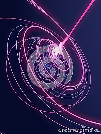 Abstract pink glowing streaks effect background. 3d rendering Stock Photo