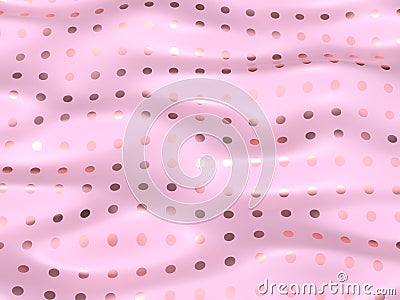 Abstract pink gold wave water fabric 3d rendering background Stock Photo