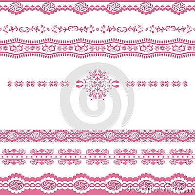 Abstract pink line ornament Vector Illustration