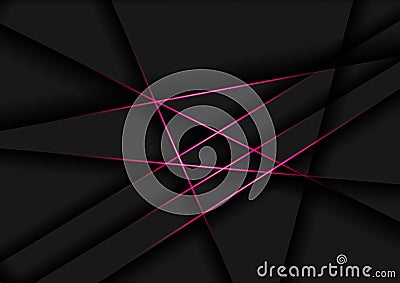 Abstract pink lines light polygon overlapping layers design modern futuristic background Vector Illustration