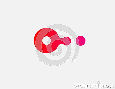 Pink and red gradient logo icon two circles small and big for your company Vector Illustration