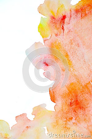 Abstract pink-red watercolor. The color is blurred by wet by hand Stock Photo