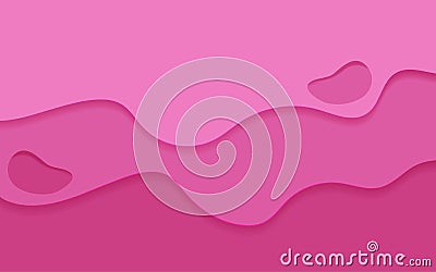 Abstract pink slime paper cut vector background Vector Illustration