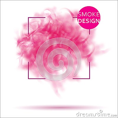 Abstract pink smoke texture template. Vector Illustration