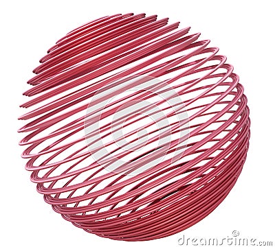 Abstract pink spiral sphere Cartoon Illustration