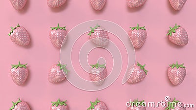 Abstract pink strawberry pattern minimal pink background 3d rendering Stock Photo