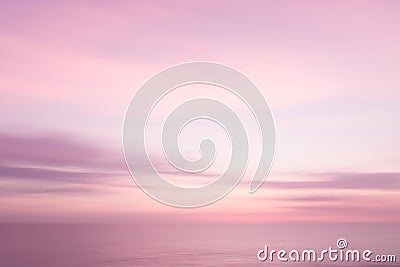 Abstract pink sunset sky and ocean nature background. Stock Photo