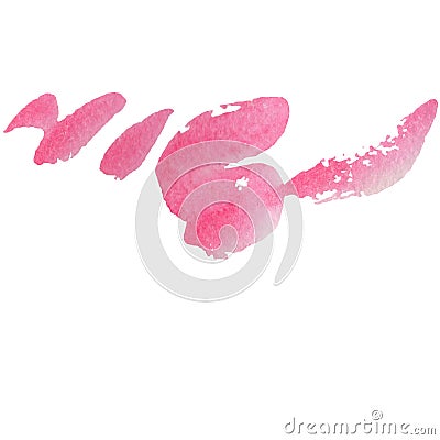 Abstract pink watercolor paper splash isolated drawing. For background, texture, wrapper pattern, frame or border. Cartoon Illustration
