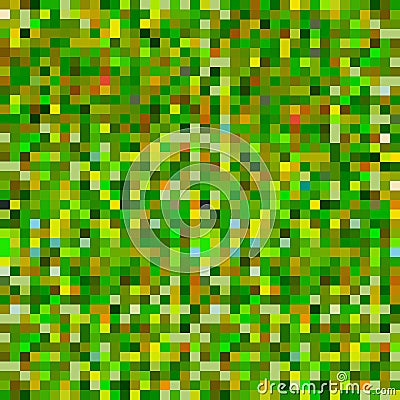 Abstract pixel background green yellow khaki camouflage seamless pattern for fabric, wallpaper, pattern fills, web page background Vector Illustration