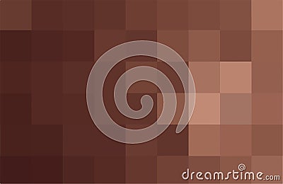 Abstract pixel brown background. Gold geometric texture from squares. Vector pattern of square brown pixels Vector Illustration