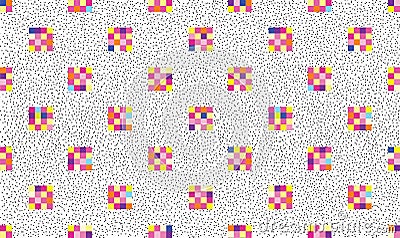 Abstract geometric seamless pattern. Stylish dotted pixel background Stock Photo