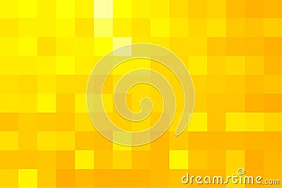 Abstract pixel yellow background. Gold geometric texture from squares. Vector pattern of square yellow pixels Vector Illustration