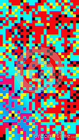 Abstract pixelated colorful rgb 8 bit retro game Glitch pixel Noise Stock Photo