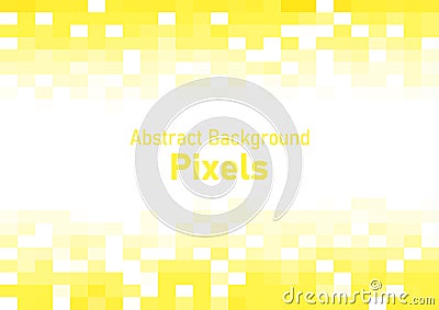 Abstract pixels disintegrate pattern, geometric mosaic background, yellow color gradient, vector illustration template for Vector Illustration