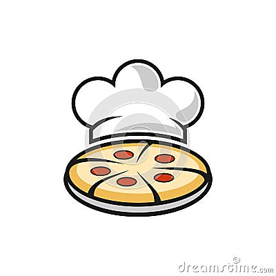 Abstract pizza food chef kitchener icon logo Vector Illustration