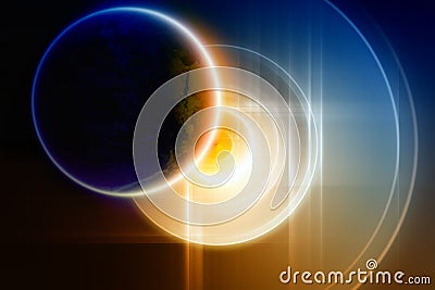 Abstract planet backup on big hard disk Stock Photo