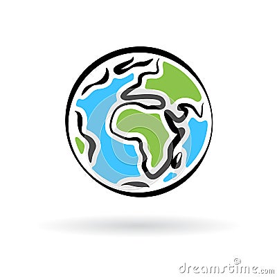 Abstract planet earth icon isolated on white background Vector Illustration