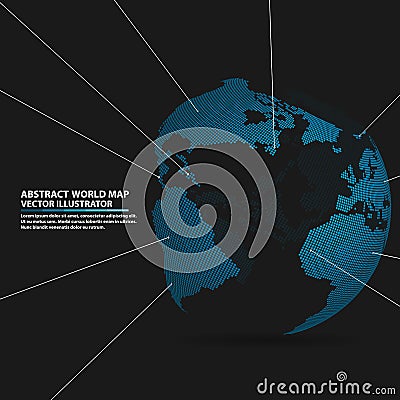 Abstract planet, Global network connection, elements Vector wor Vector Illustration