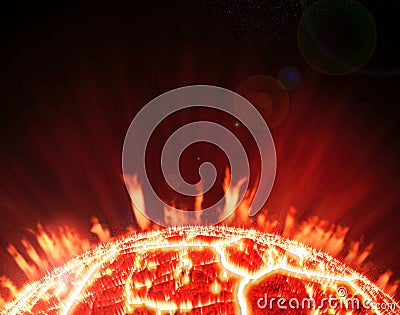 Abstract planetary. Luminous light spots in space. Stock Photo