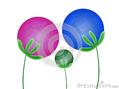 Abstract plants-globes Stock Photo