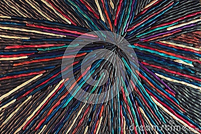 abstract plasticine texture rays in a circle in different directions Stock Photo