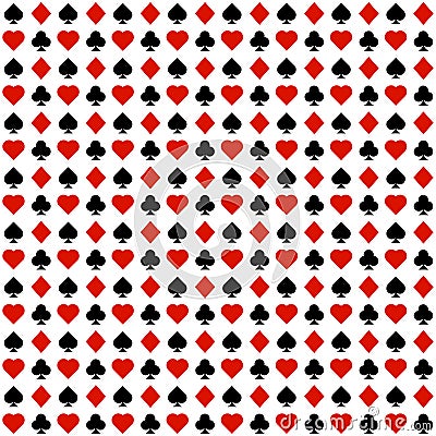 Abstract play cards symbol seamless pattern. Casino playing cards symbol concept background Vector Illustration