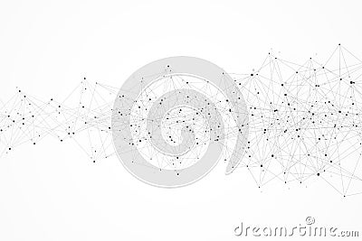 Abstract plexus background with connected lines and dots. Plexus geometric effect Big data with compounds. Lines plexus Vector Illustration