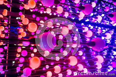 Abstract points of light, fantasy abstract technology background, Light colored balls in a space lit differently, selective Stock Photo