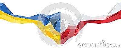 Abstract Poland and Ukraine Flag Vector Illustration