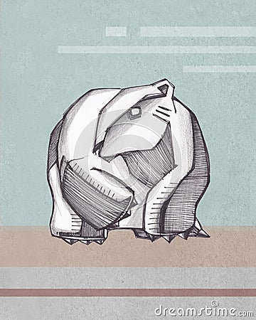 Abstract polar bear illustration Cartoon Illustration