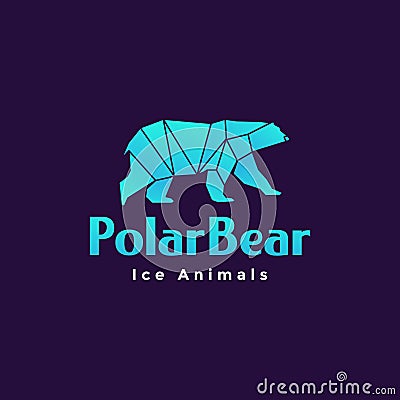 Abstract polar bear walk gradient logo symbol icon vector graphic design illustration idea creative Vector Illustration