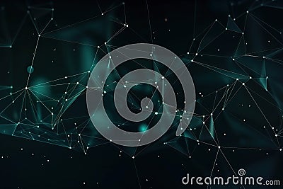 Abstract and polygamous cosmos on a black background with clearly drawn constellation lines, generative AI. Stock Photo