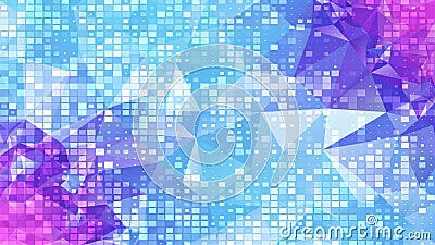 Abstract polygon background. Square pattern backdrop. Futuristic triangle mosaic. Random pixel tile grid. Modern technology Vector Illustration