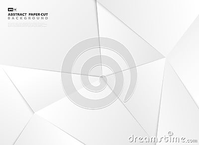 Abstract polygon gradient gray paper cut pattern design template background. vector eps10 Vector Illustration