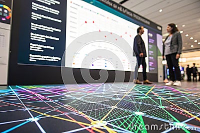 Abstract Polygonal AI Data Analysis with Quantum Cryptography and Blockchain Stock Photo