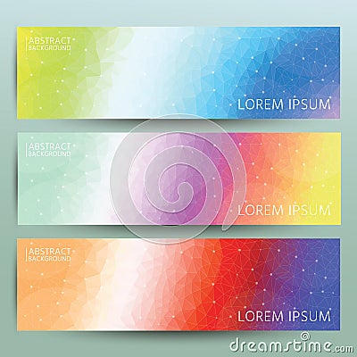 Pastel modern banner background set Vector Illustration