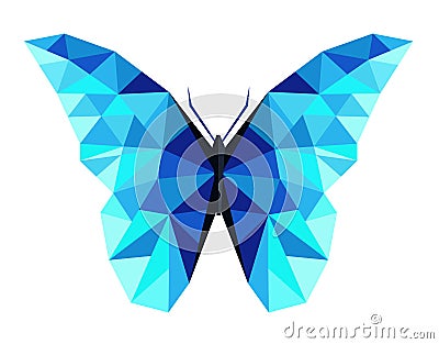 Abstract polygonal butterfly low poly vector Vector Illustration