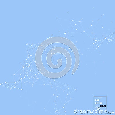 Abstract polygonal with connecting dots and lines. Molecule tech digital line. Network polygon triangle. Node plexus Vector Illustration