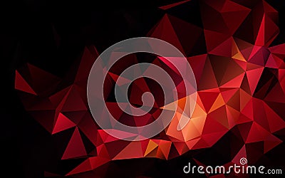 Abstract polygonal dark red geometric background. Low poly. Vector Illustration