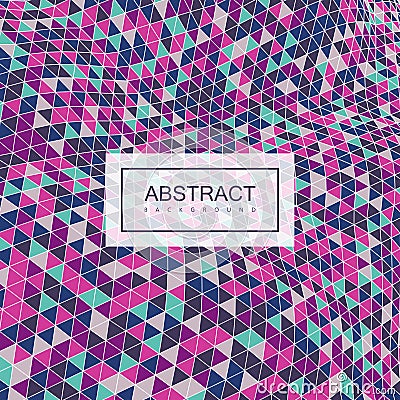 Abstract polygonal distorted background with colorful triangulation Vector Illustration