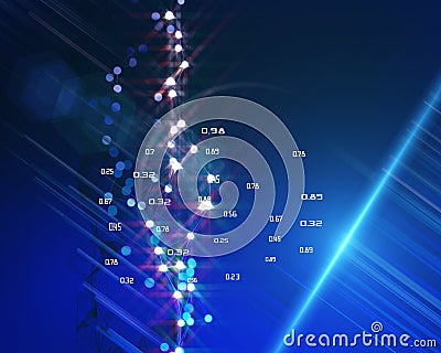 Abstract polygonal grid with glow dots. Big Data. Concept of decision making analysis data quality. Business and science Stock Photo